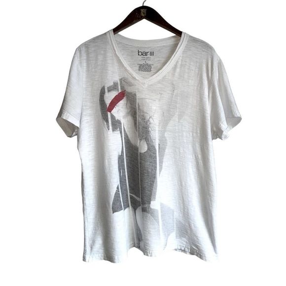 Bar III Model Girl V- Neck Tee - Picture 1 of 8